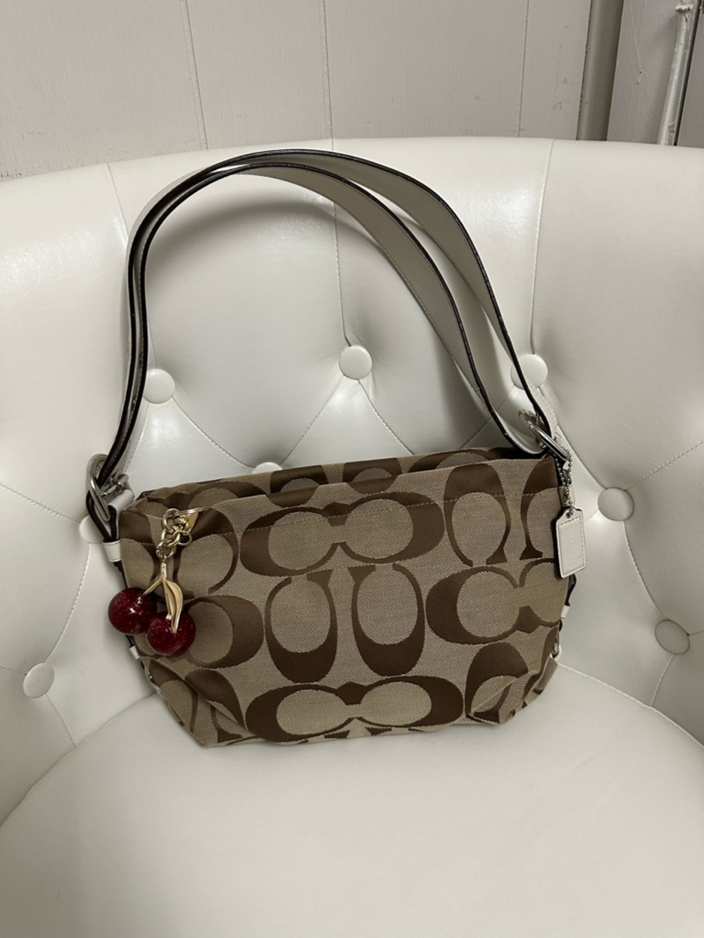 Coach Brown Signature Canvas Shoulder Bag